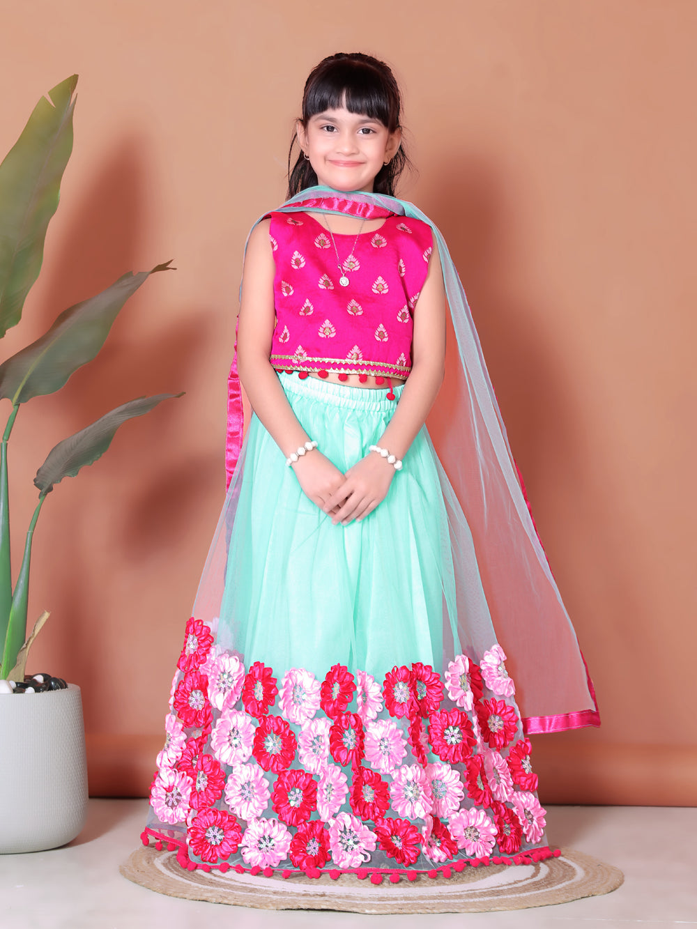 Embriodery Lehenga Choli and Dupatta Set for Girls