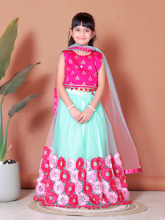 Embriodery Lehenga Choli and Dupatta Set for Girls