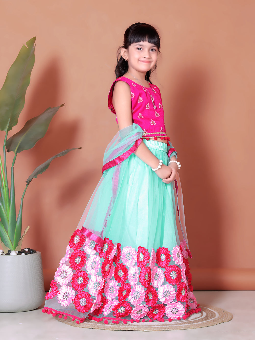 Embriodery Lehenga Choli and Dupatta Set for Girls