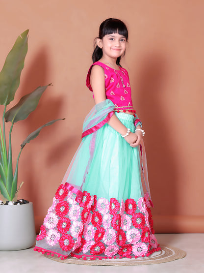 Embriodery Lehenga Choli and Dupatta Set for Girls