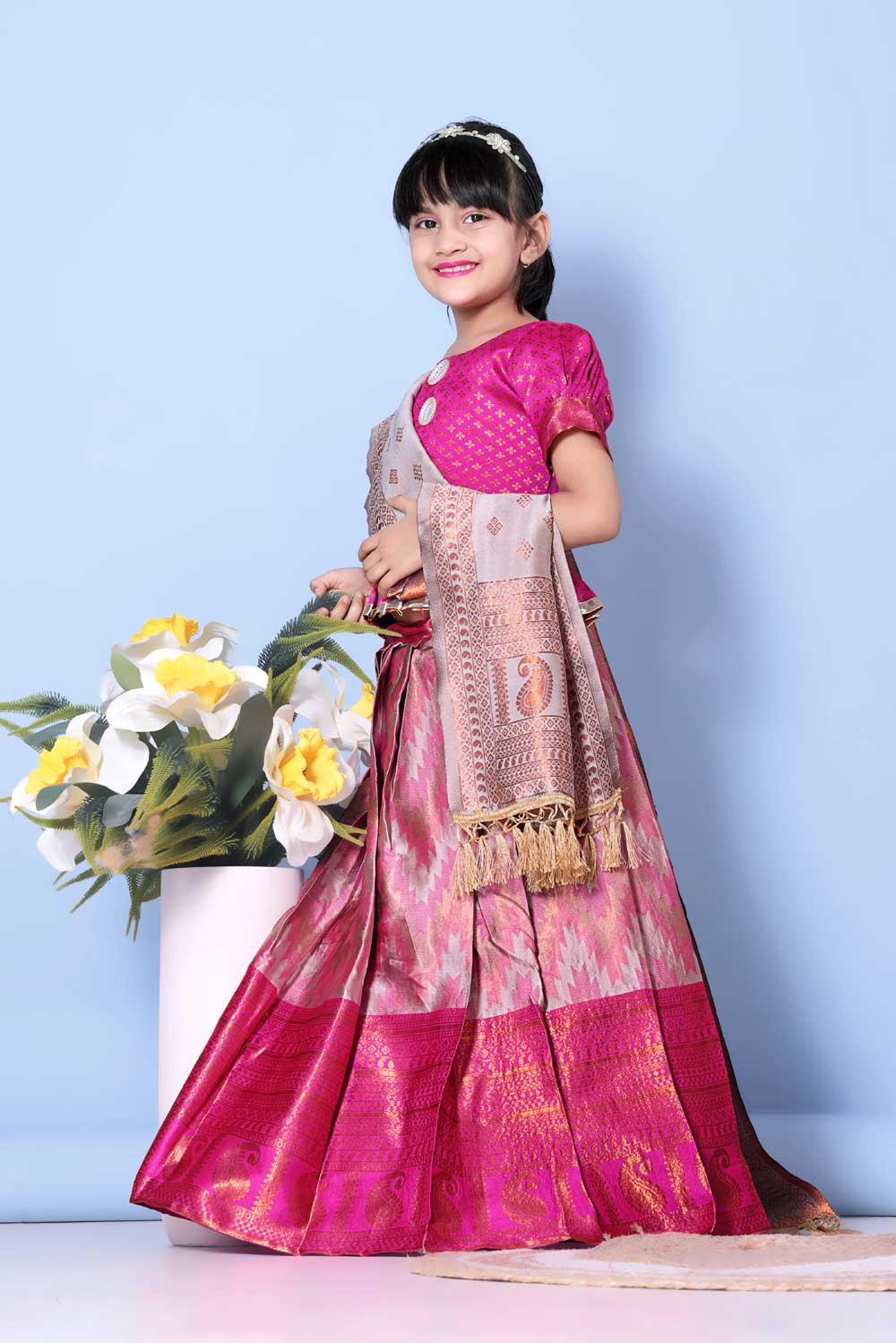 Girls Best Quality Jacquard Lehenga Choli with Dupatta – Festive Ethnic Wear