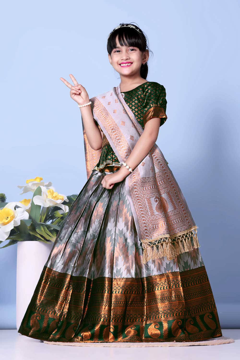 Girls Best Quality Jacquard Lehenga Choli with Dupatta – Festive Ethnic Wear