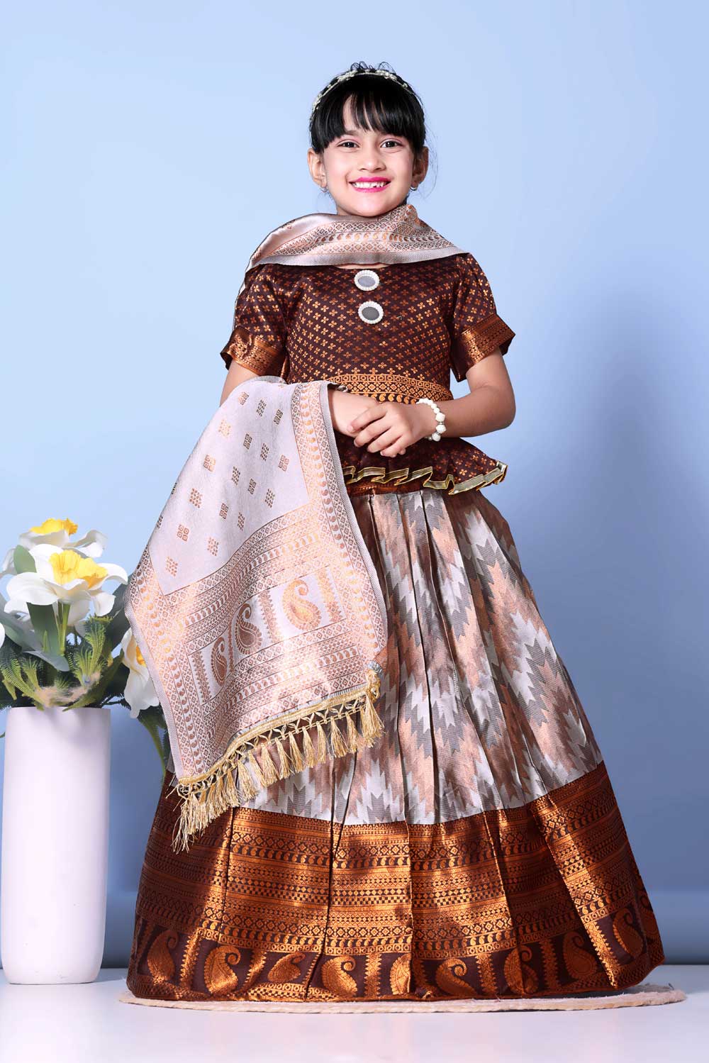 Best Quality Jacquard Lehenga, Choli and Dupatta Set