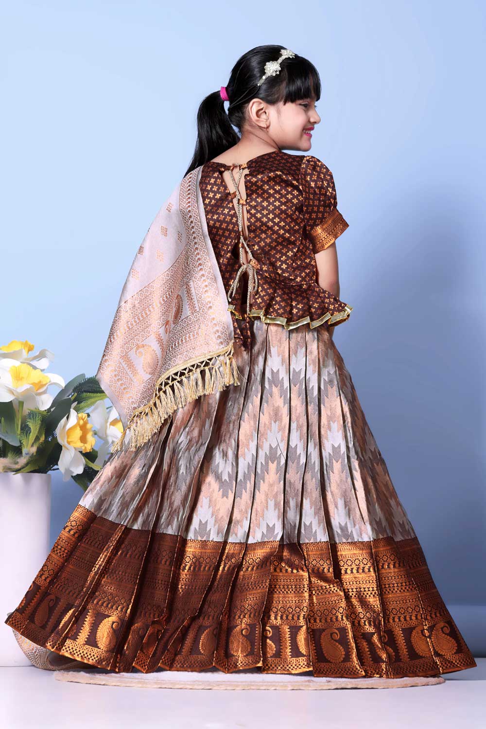 Girls Best Quality Jacquard Lehenga Choli with Dupatta – Festive Ethnic Wear
