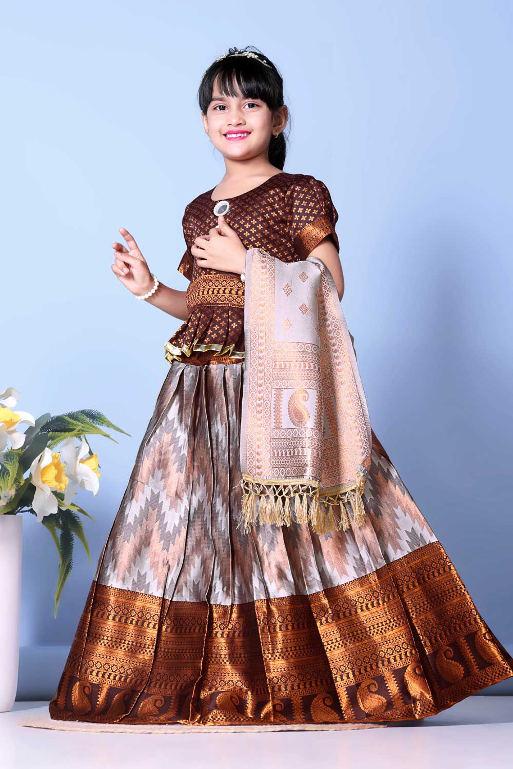 Best Quality Jacquard Lehenga, Choli and Dupatta Set