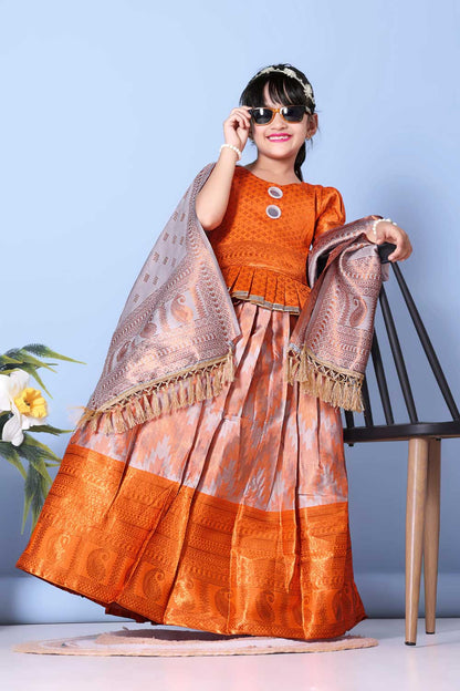 Girls Best Quality Jacquard Lehenga Choli with Dupatta – Festive Ethnic Wear