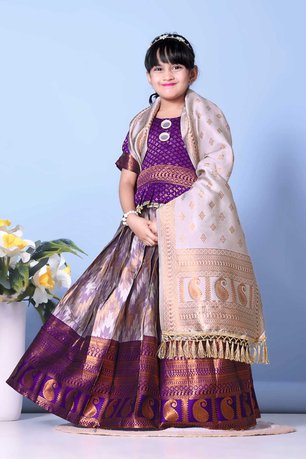 Best Quality Jacquard Lehenga, Choli and Dupatta Set