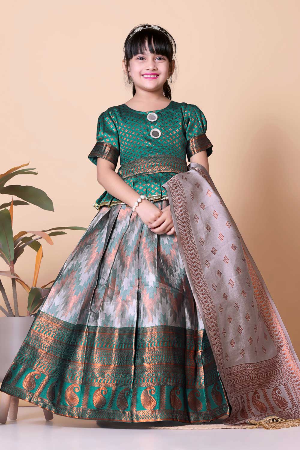 Girls Best Quality Jacquard Lehenga Choli with Dupatta – Festive Ethnic Wear