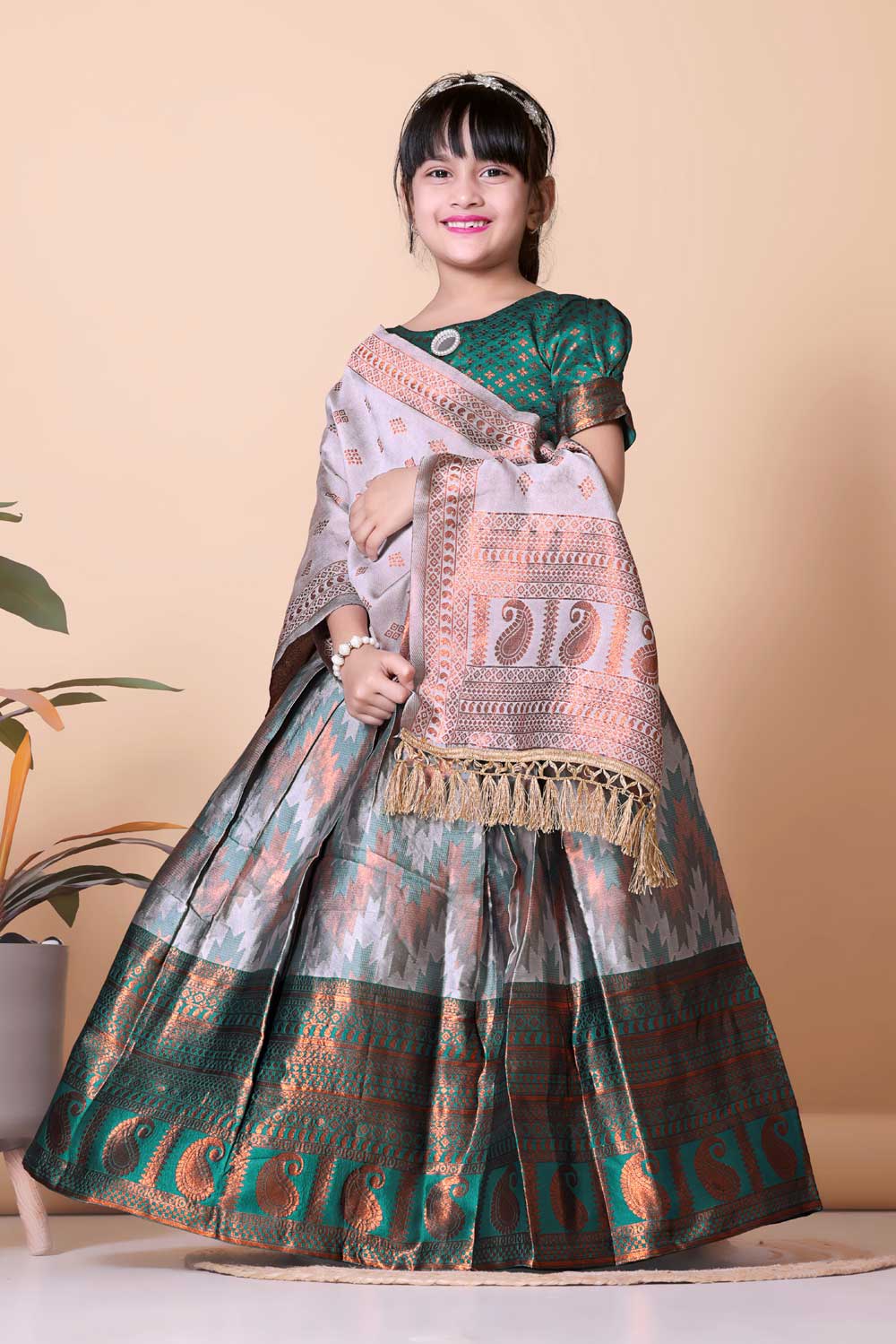 Best Quality Jacquard Lehenga, Choli and Dupatta Set