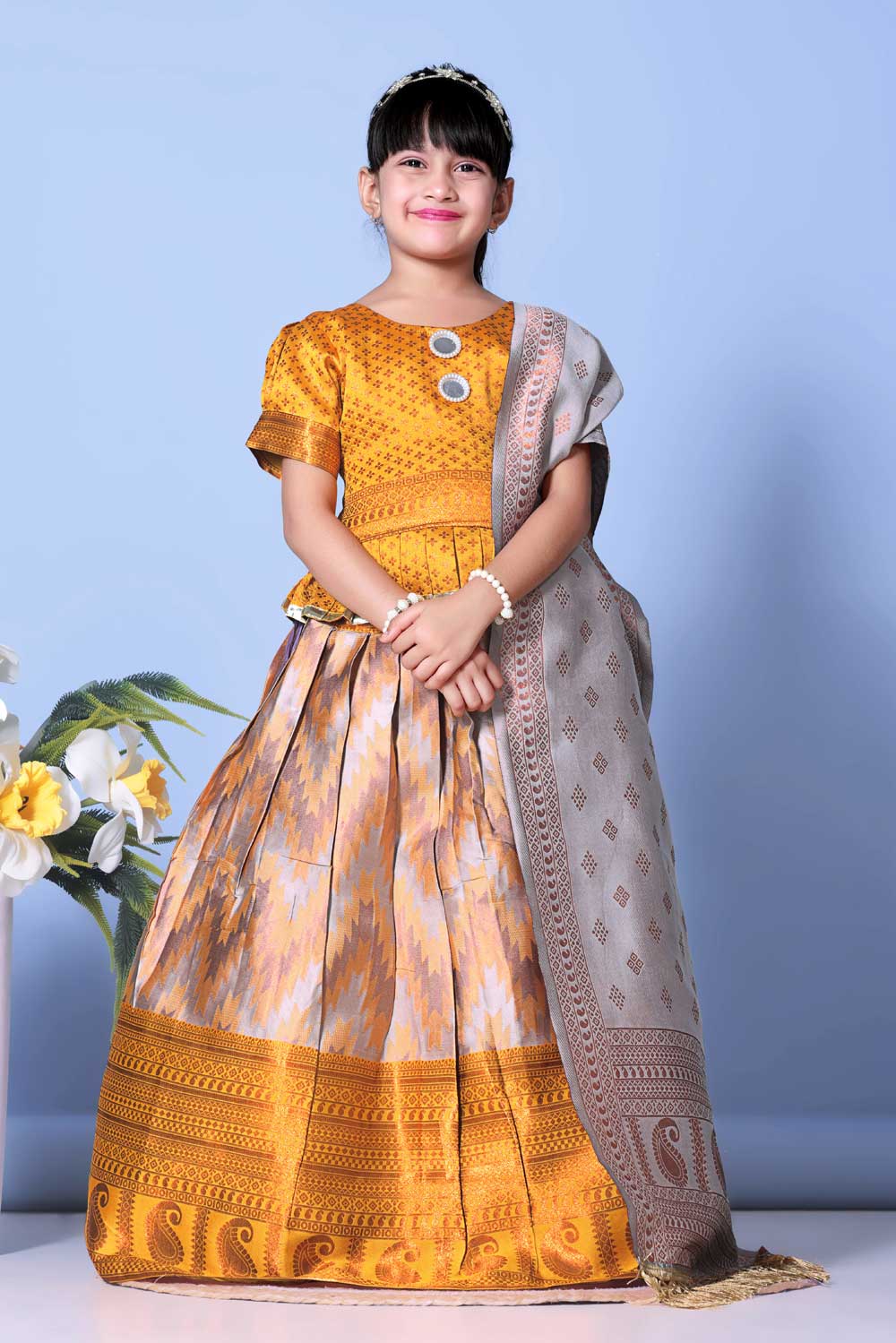 Girls Best Quality Jacquard Lehenga Choli with Dupatta – Festive Ethnic Wear