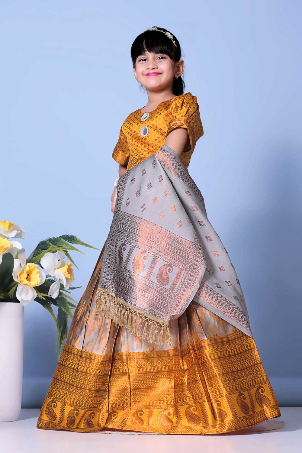 Girls Best Quality Jacquard Lehenga Choli with Dupatta – Festive Ethnic Wear