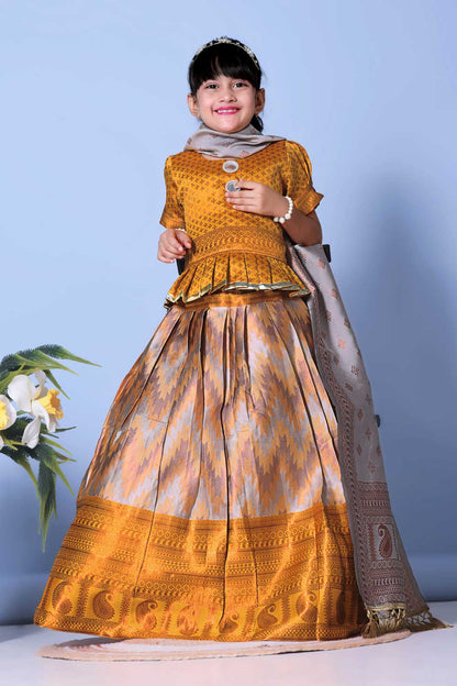Girls Best Quality Jacquard Lehenga Choli with Dupatta – Festive Ethnic Wear