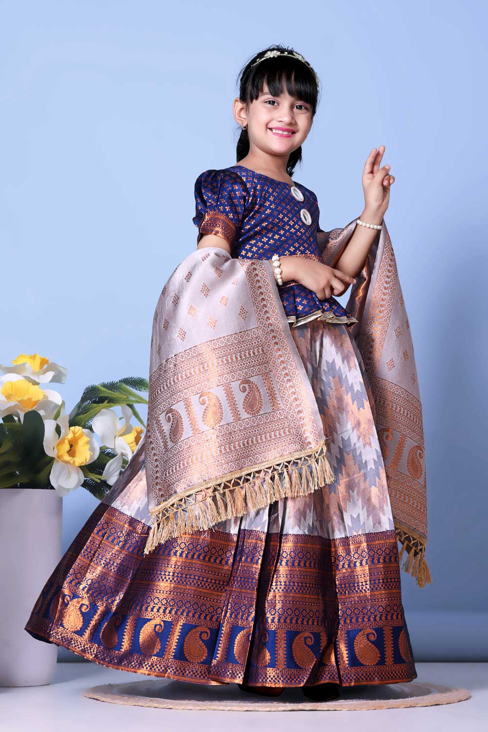 Best Quality Jacquard Lehenga, Choli and Dupatta Set