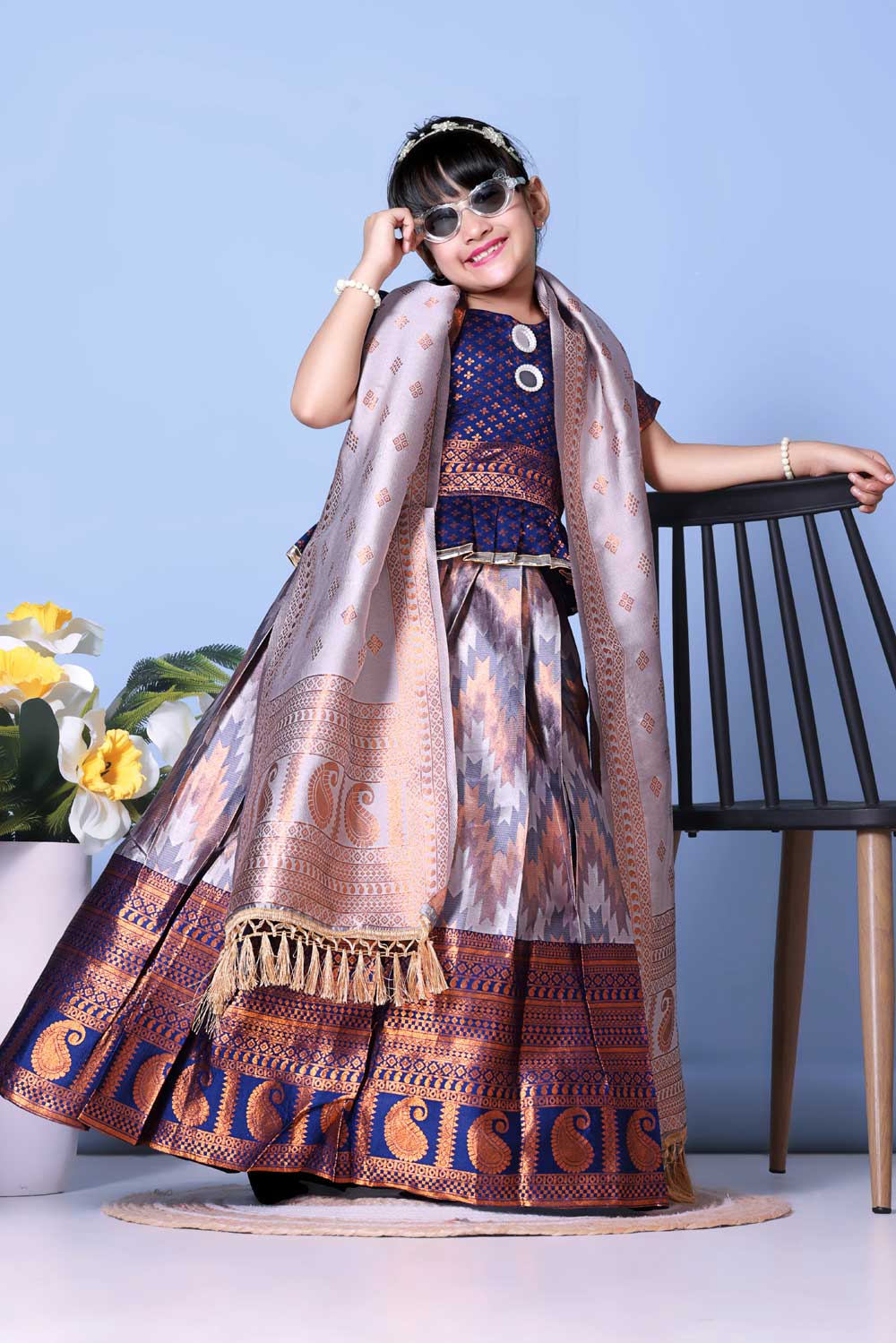 Best Quality Jacquard Lehenga, Choli and Dupatta Set
