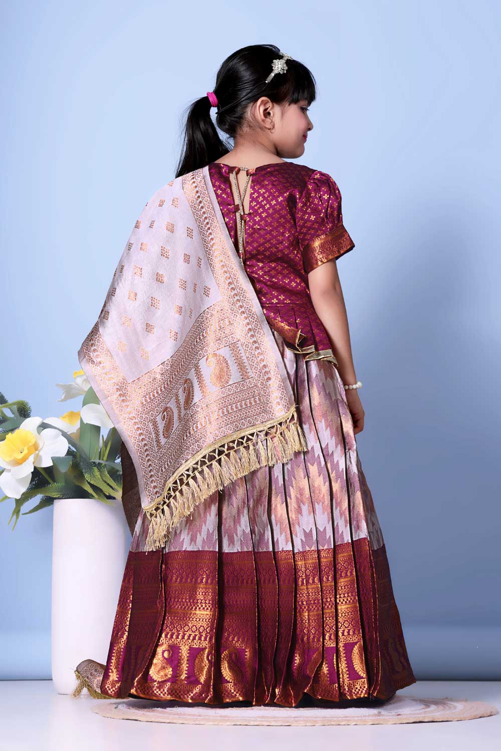Girls Best Quality Jacquard Lehenga Choli with Dupatta – Festive Ethnic Wear