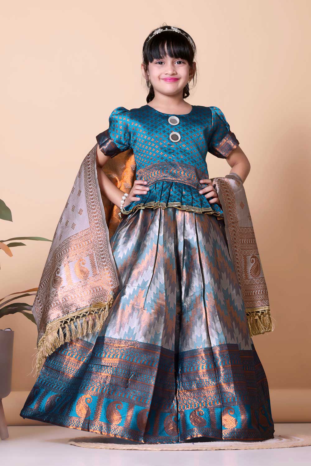 Girls Best Quality Jacquard Lehenga Choli with Dupatta – Festive Ethnic Wear