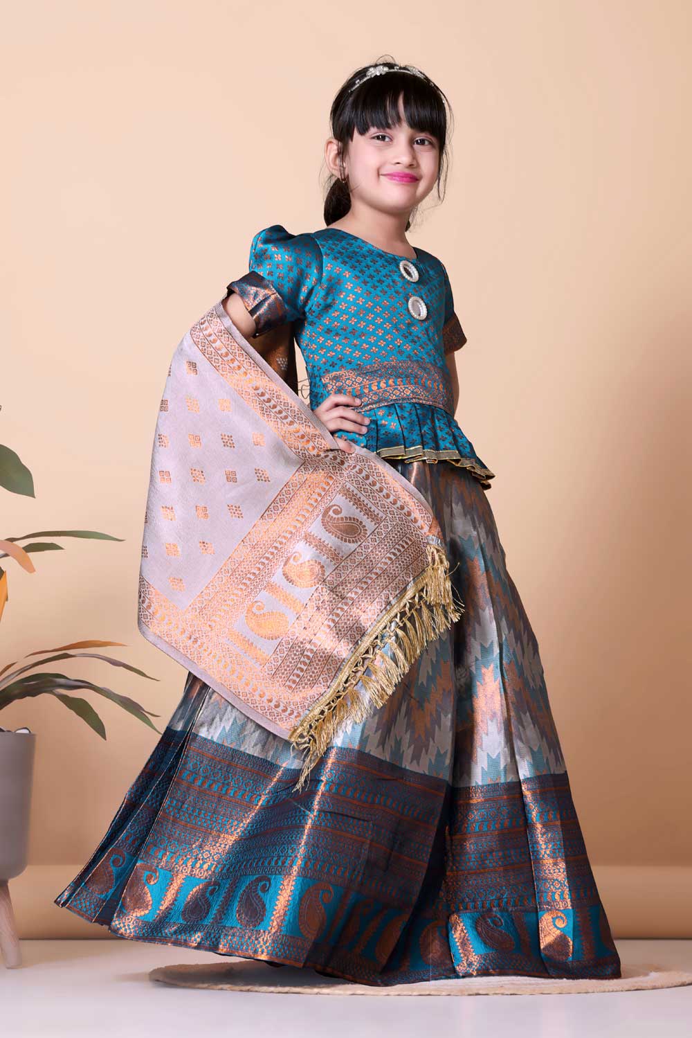Best Quality Jacquard Lehenga, Choli and Dupatta Set