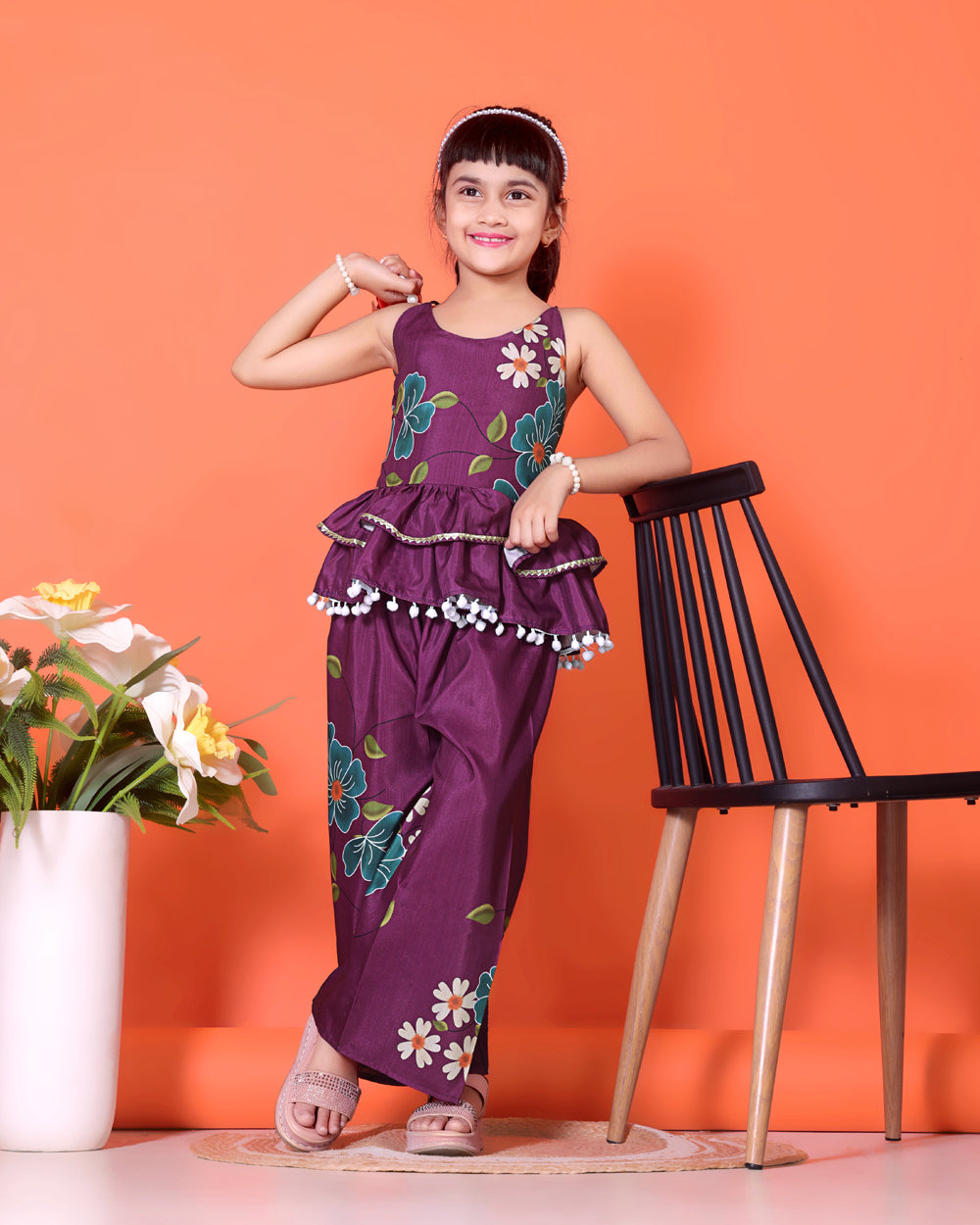 Girls Festive & Party Kurta and Palazzo Set