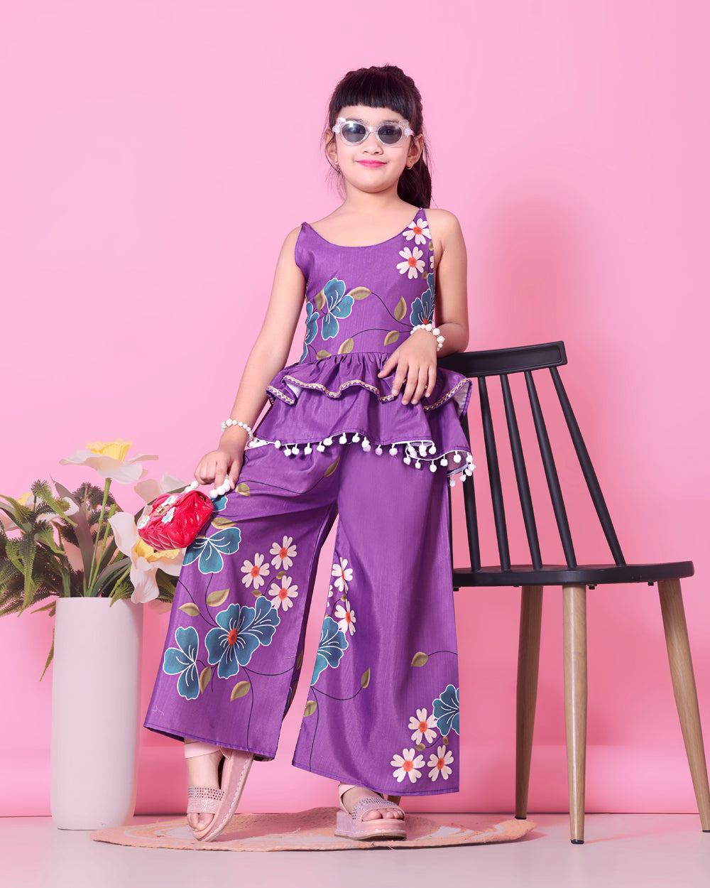Girls Festive & Party Kurta and Palazzo Set