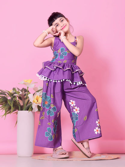 Girls Festive & Party Kurta and Palazzo Set