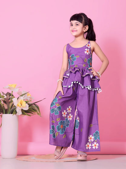 Girls Festive & Party Kurta and Palazzo Set