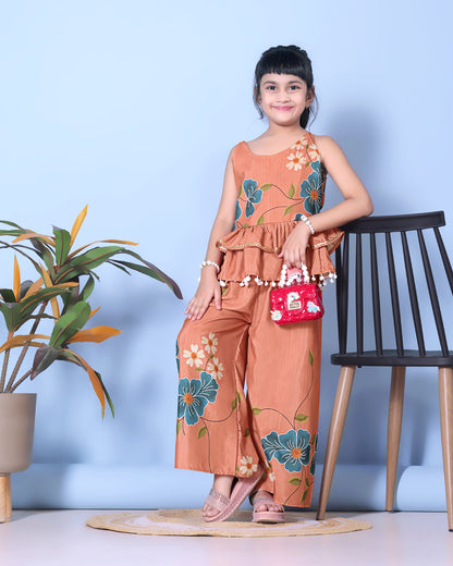 Girls Festive & Party Kurta and Palazzo Set