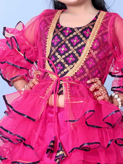 High Demand Lehenga & Crop Top with Jacket Set