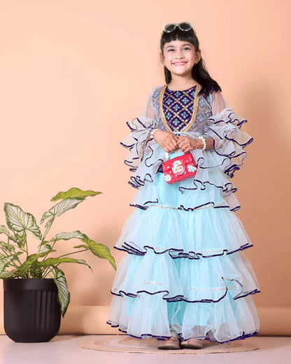 High Demand Lehenga & Crop Top with Jacket Set
