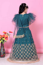 Girls Net Lehenga Choli Embroidered Party Wear Ethnic Dress Kids Wedding
