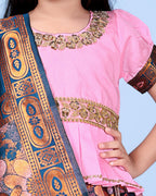 Girls Designer Floral Lehenga Choli Set with Dupatta – Silk Festive Party Wear Ethnic Outfit for Kids
