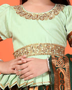 Girls Designer Floral Lehenga Choli Set with Dupatta – Silk Festive Party Wear Ethnic Outfit for Kids