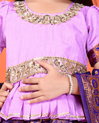 Girls Designer Floral Lehenga Choli Set with Dupatta – Silk Festive Party Wear Ethnic Outfit for Kids