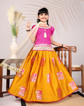 Girls Silk Lehenga Choli Set with Dupatta – Designer Festive Ethnic Wear for Kids Wedding, Party & Navratri Outfit