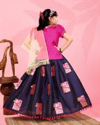 Girls Silk Lehenga Choli Set with Dupatta – Designer Festive Ethnic Wear for Kids Wedding, Party & Navratri Outfit