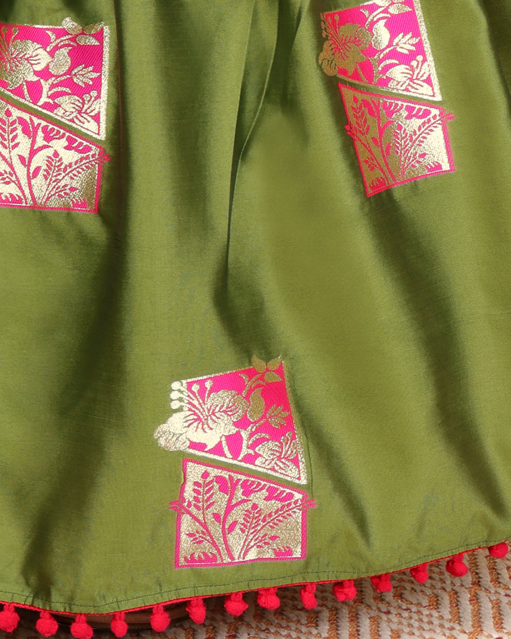 Girls Silk Lehenga Choli Set with Dupatta – Designer Festive Ethnic Wear for Kids Wedding, Party & Navratri Outfit