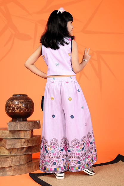 Girls Festive & Party Kurta and Palazzo Set