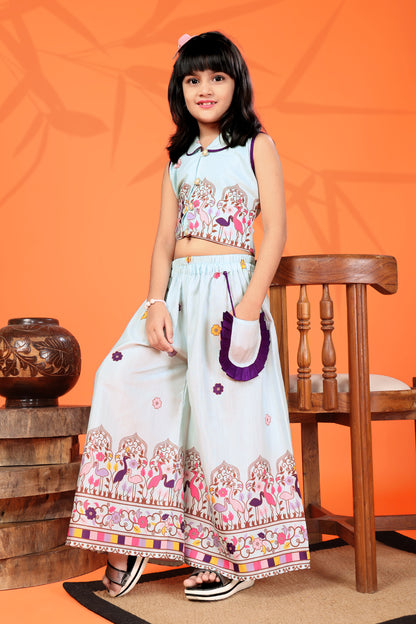 Girls Festive & Party Kurta and Palazzo Set