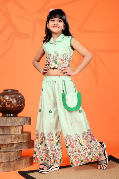Girls Festive & Party Kurta and Palazzo Set