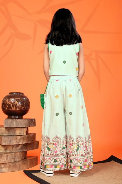 Girls Festive & Party Kurta and Palazzo Set