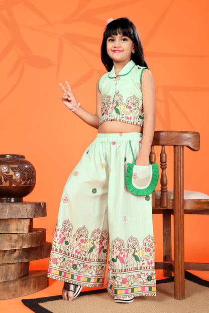 Girls Festive & Party Kurta and Palazzo Set