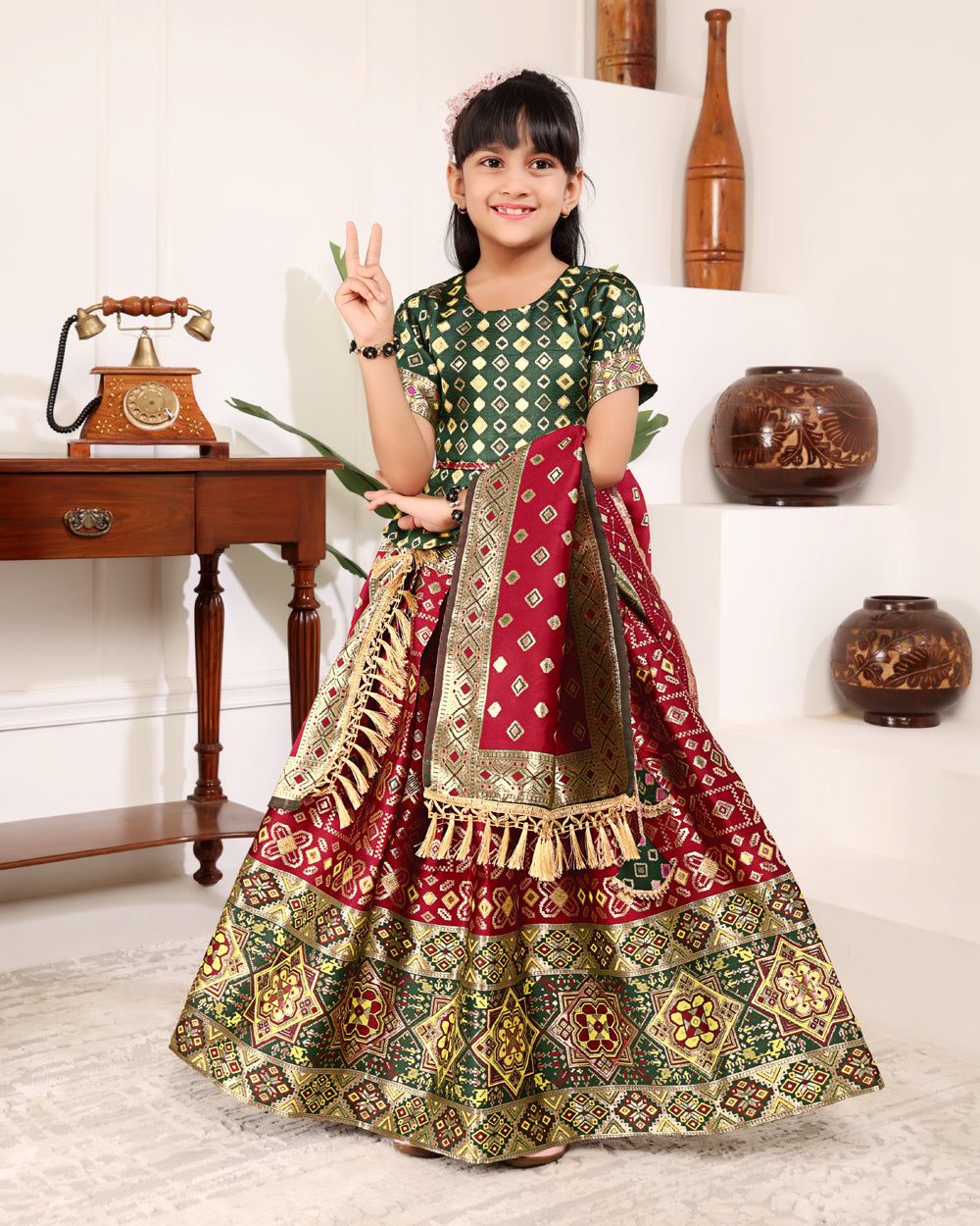 Baby Girls Lehenga Choli Ethnic Wear, Embellished Lehenga Choli