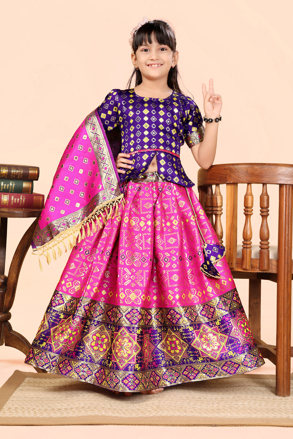 Baby Girls Lehenga Choli Ethnic Wear, Embellished Lehenga Choli