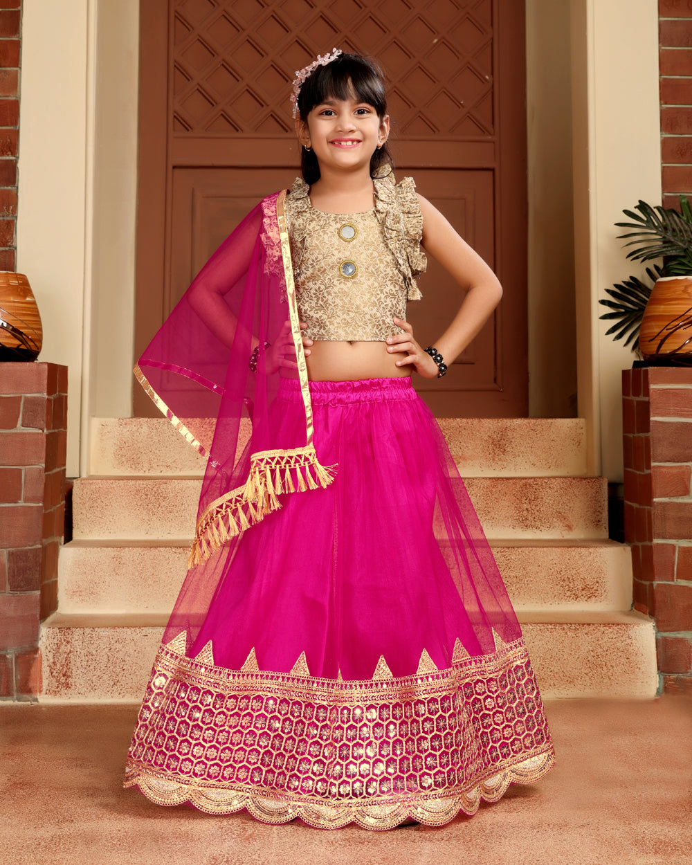 Baby Girls Lehenga Choli Ethnic Wear, Embellished Lehenga Choli