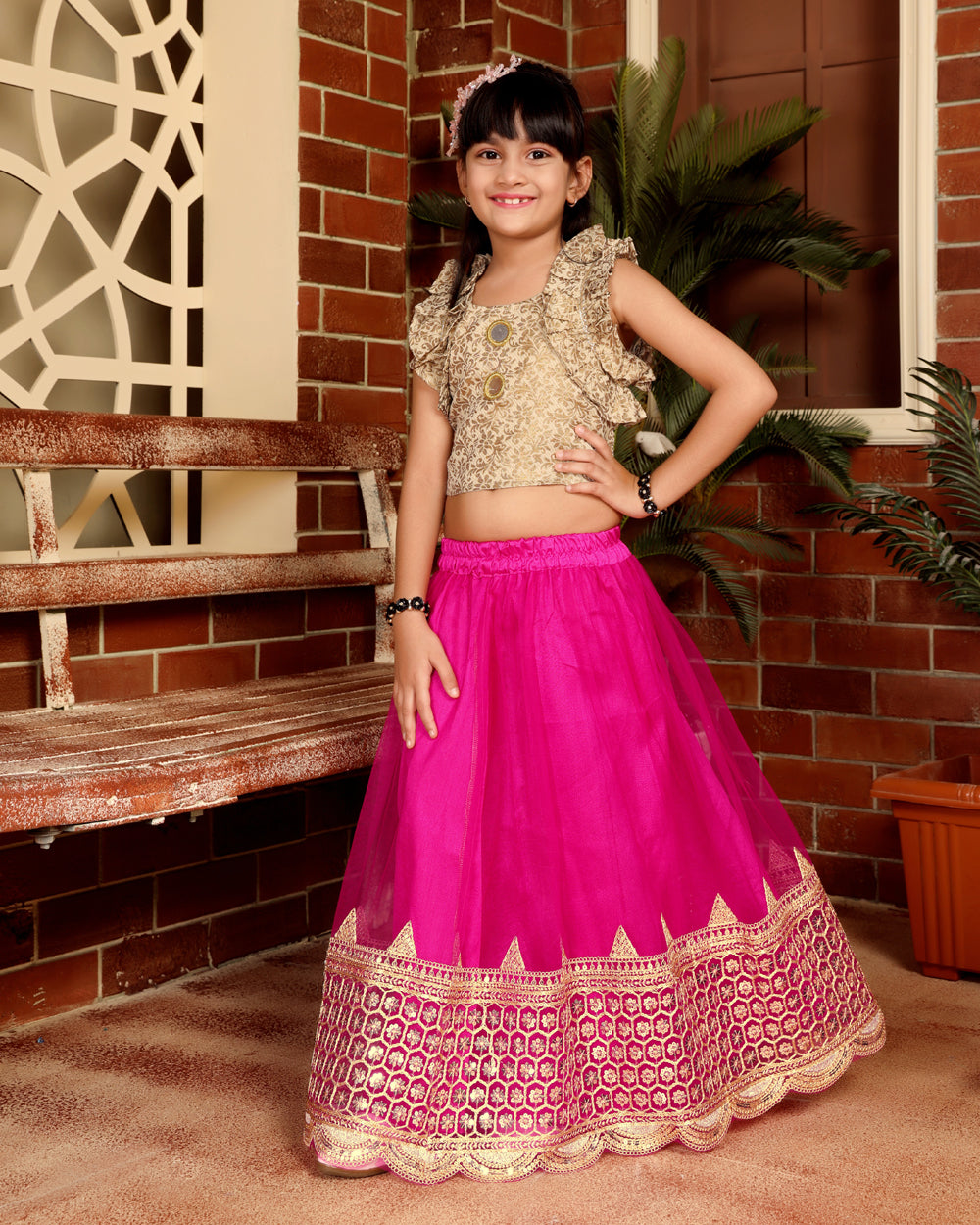 Baby Girls Lehenga Choli Ethnic Wear, Embellished Lehenga Choli