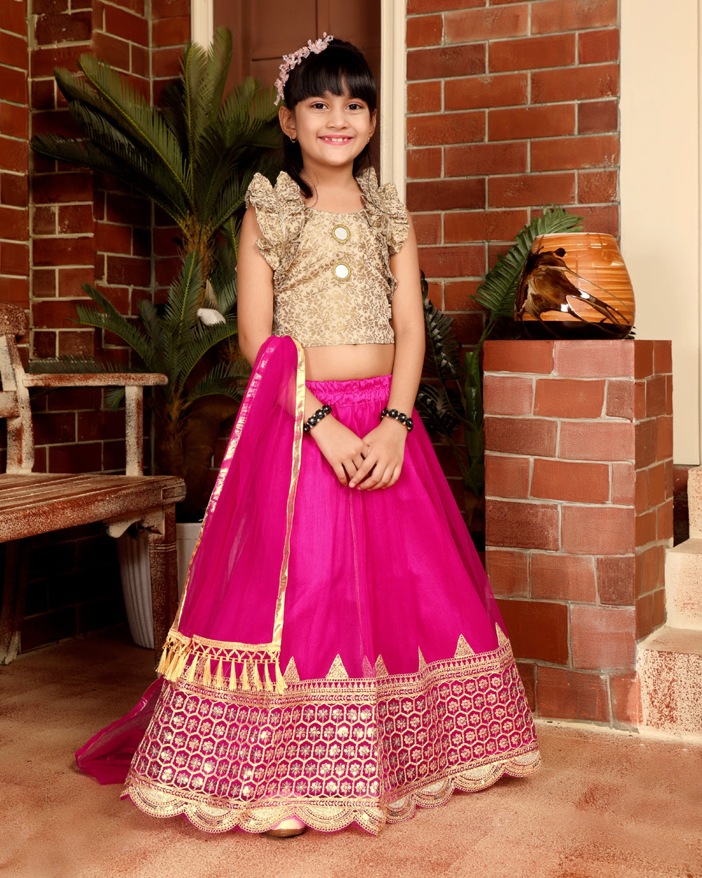 Baby Girls Lehenga Choli Ethnic Wear, Embellished Lehenga Choli