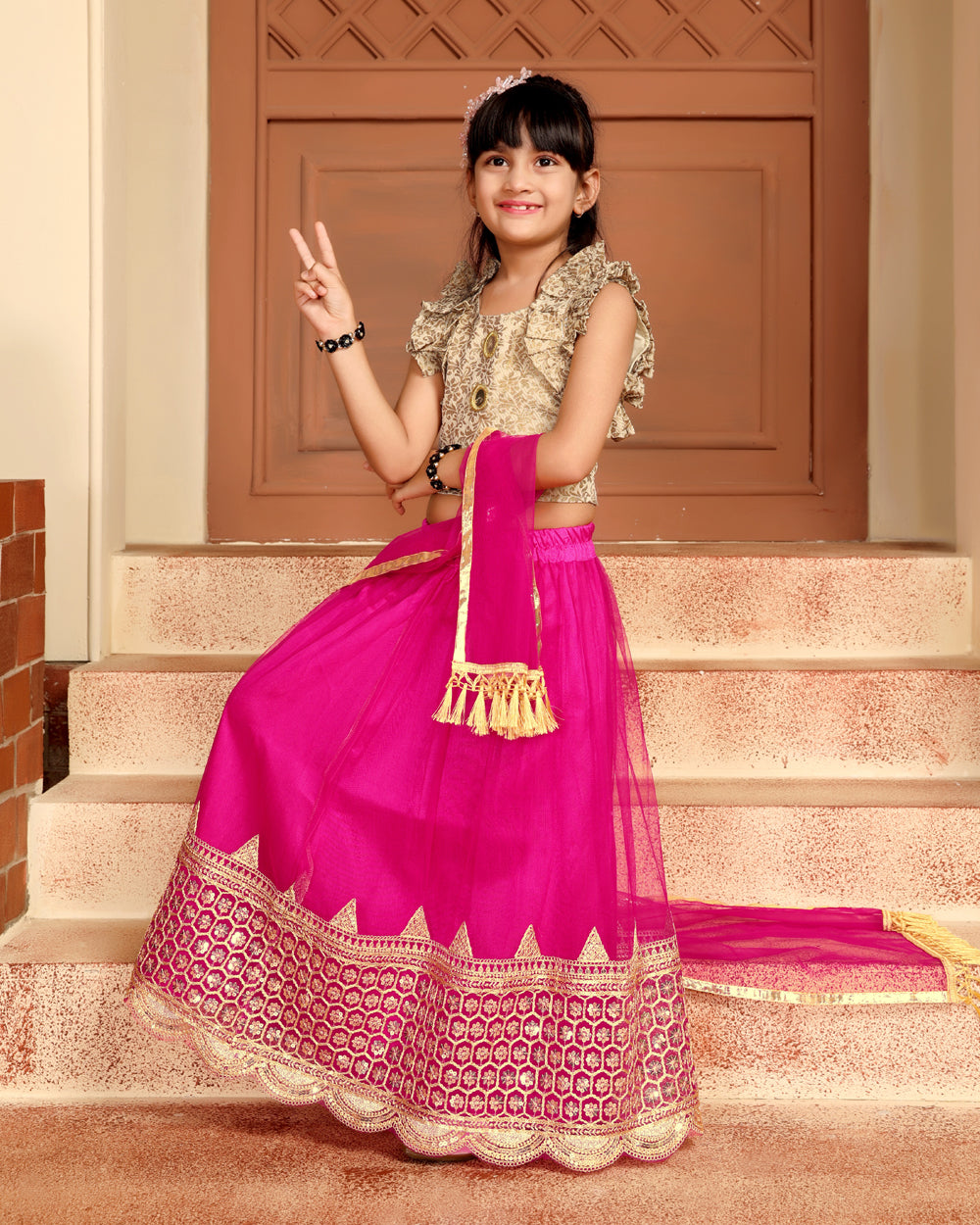 Baby Girls Lehenga Choli Ethnic Wear, Embellished Lehenga Choli