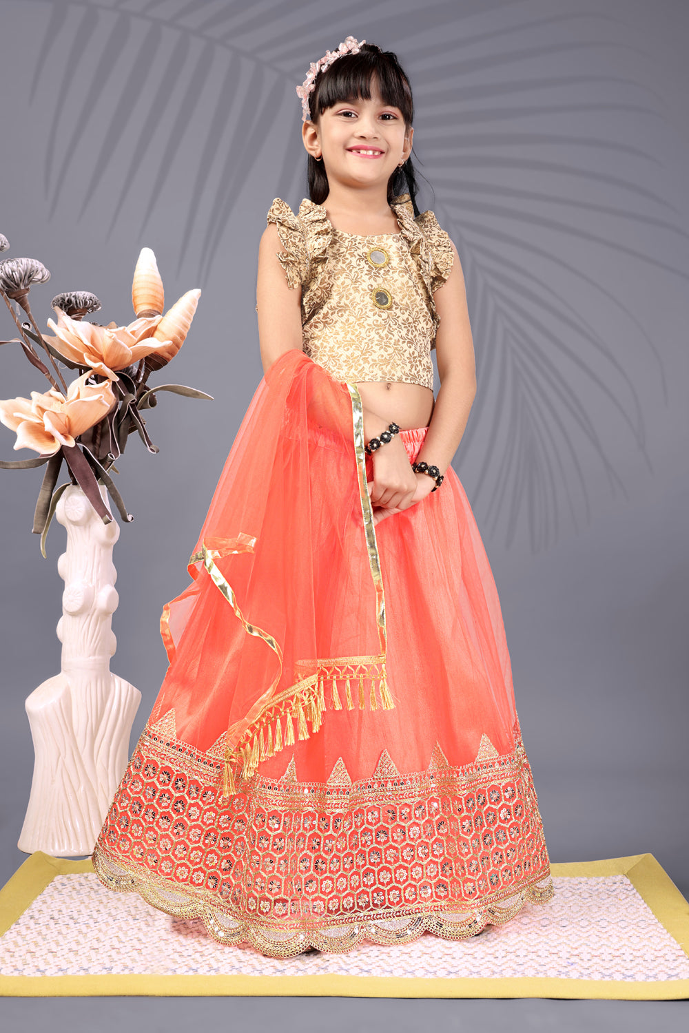 Baby Girls Lehenga Choli Ethnic Wear, Embellished Lehenga Choli