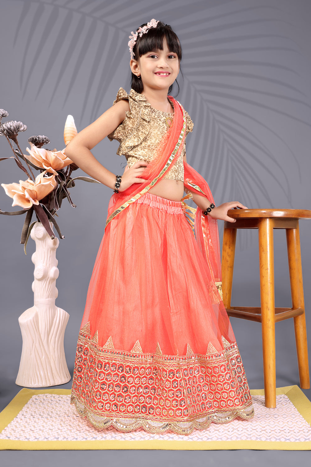 Baby Girls Lehenga Choli Ethnic Wear, Embellished Lehenga Choli