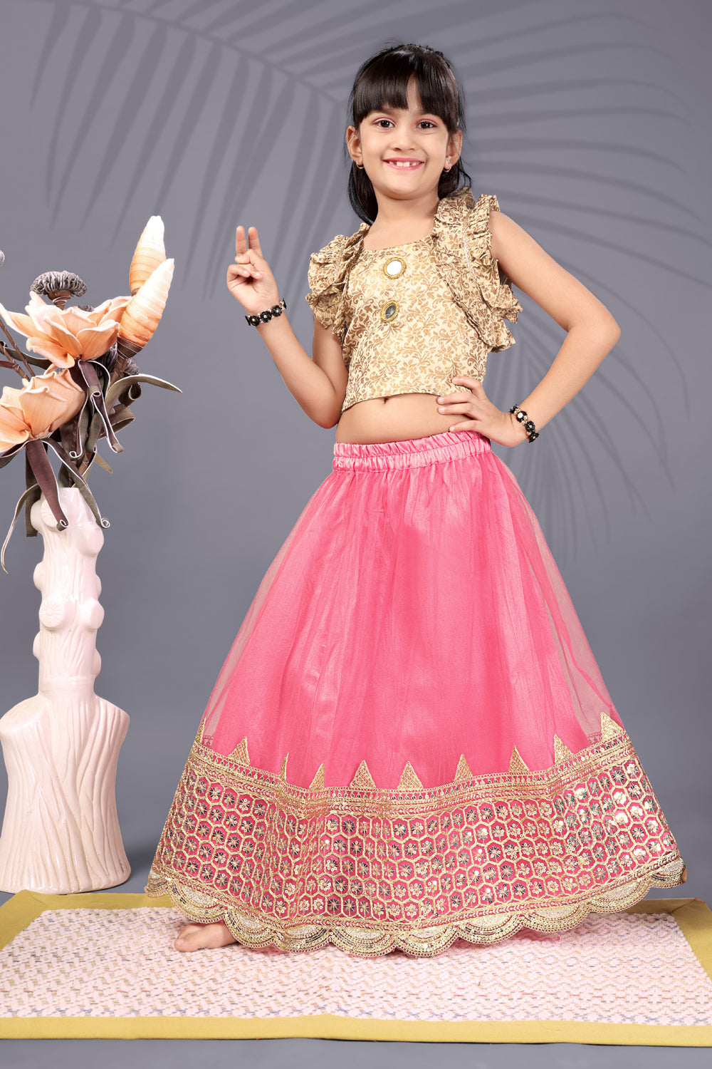 Baby Girls Lehenga Choli Ethnic Wear, Embellished Lehenga Choli