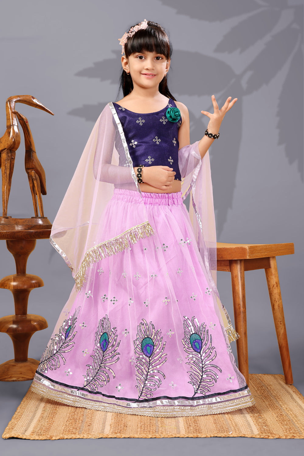 Baby Girls Lehenga Choli Ethnic Wear, Embellished Lehenga Choli